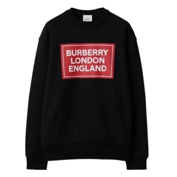Burberry Women’s Santo Logo Print Crew Sweater Black L 8084351